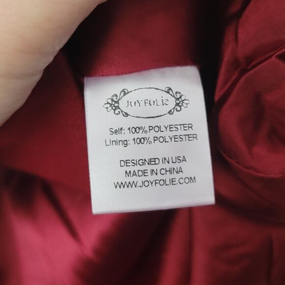 JoyFolie- Girl's Neve Jacket in Scarlet- size 6- missing Belt - Picture 5 of 5